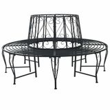 vidaXL - Boombank - Ø 160 x 89 cm - Staal - Zwart - Rond