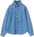 JONEN Vertbaudet Jonen Meisjesblouse met opstaande kraag Lange mouw Katoen Blauw Maat 140