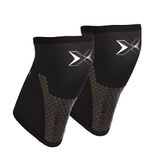 PICSIL Hex Tech Neopreen kniebrace voor cross-training, 5/7 mm, 2 kniebeschermers voor gewichtheffen en powerlifting, extra ondersteuning, uniseks (zwart 5 mm, maat S)
