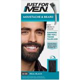 Just For Men zwarte baard- en snorverf, elimineert grijs haar en zorgt voor een dikker en voller uiterlijk, M55