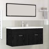 Maison Exclusive - Armoire de salle de bain, noir, aspect chêne, 100 x 38,5 x 46 cm