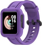 By Qubix Qubix - Siliconen sportband met case - Paars - Geschikt voor Xiaomi Redmi Watch 2 (Lite)