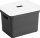 Sunware Boîte de rangement avec couvercle transparent - 18 litres - Noir - Plastique - 35 x 25 x 24 cm