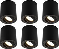 Ledvion - 6X LED Opbouwspots - Dimbaar - 5W - 2700K - Zwart