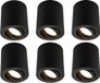 Ledvion - 6X LED Opbouwspots - Dimbaar - 5W - 2700K - Zwart