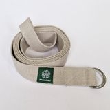 Samarali Yogariem van 100% Biologisch Katoen – 240 cm x 4 cm – Niet-Elastische Yoga Strap met RVS D-Ring – GOTS Gecertificeerd – Voor Yoga, Pilates & Stretching – Kasteel Grijs