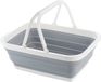 Dailygoods - Panier à linge pliable, peu encombrant - Bassin pliable - Lavabo portable - Gris clair - Avec poignée - 38,5 x 28,5 x 15,5 cm - Panier de rangement