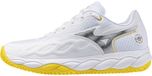 Mizuno Enforce Court Dames Padel Schoenen - Maat 41 - Wit/Zwartzand/Levendiggeel