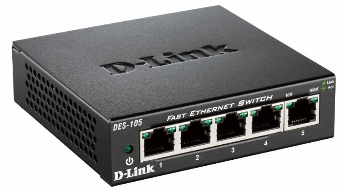 D-Link DES-105 - Switch - 5 poorten - Zwart