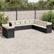 Maison Exclusive - Ensemble de jardin, composé de 11 pièces, avec coussins, noir, en polyrotin