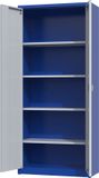 Povag Archiefkast met slot - Metalen opbergkast - 180x80x38 cm - Blauw/grijs