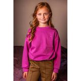 LOOXS little boxy cropped sweater met backprint - paars
