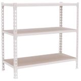 Simon Rack Metalen stelling 1000x1100x400 mm - Maderclick | 3 niveaus, Houten legbord, 200 kg buigbelasting, Corrosiewerende coating, Montage met kliksysteem, Wit