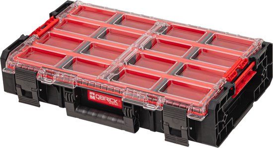 QBRICK System ONE XL LONG BIN Organizer with Extra Long Bins - Black/Red