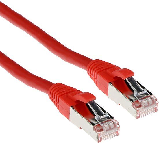 ACT Rode 30 meter SFTP CAT6A patchkabel snagless met RJ45 connectoren FB6530