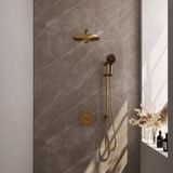 Brauer Gold Edition Thermostatische Regendoucheset Inbouw - Hoofddouche 30 cm - Geborsteld Goud