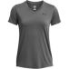 Under Armour Tech SSV- Solid-GRY Dames Sportshirt - Castlerock - Zwart