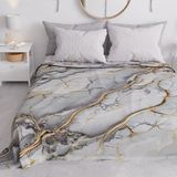 PETTI Artigiani Italiani Sprei voor tweepersoonsbed, lente en zomer, lichte deken voor tweepersoonsbed, beddengoed, lichtgrijs marmer, 100% Made in Italy