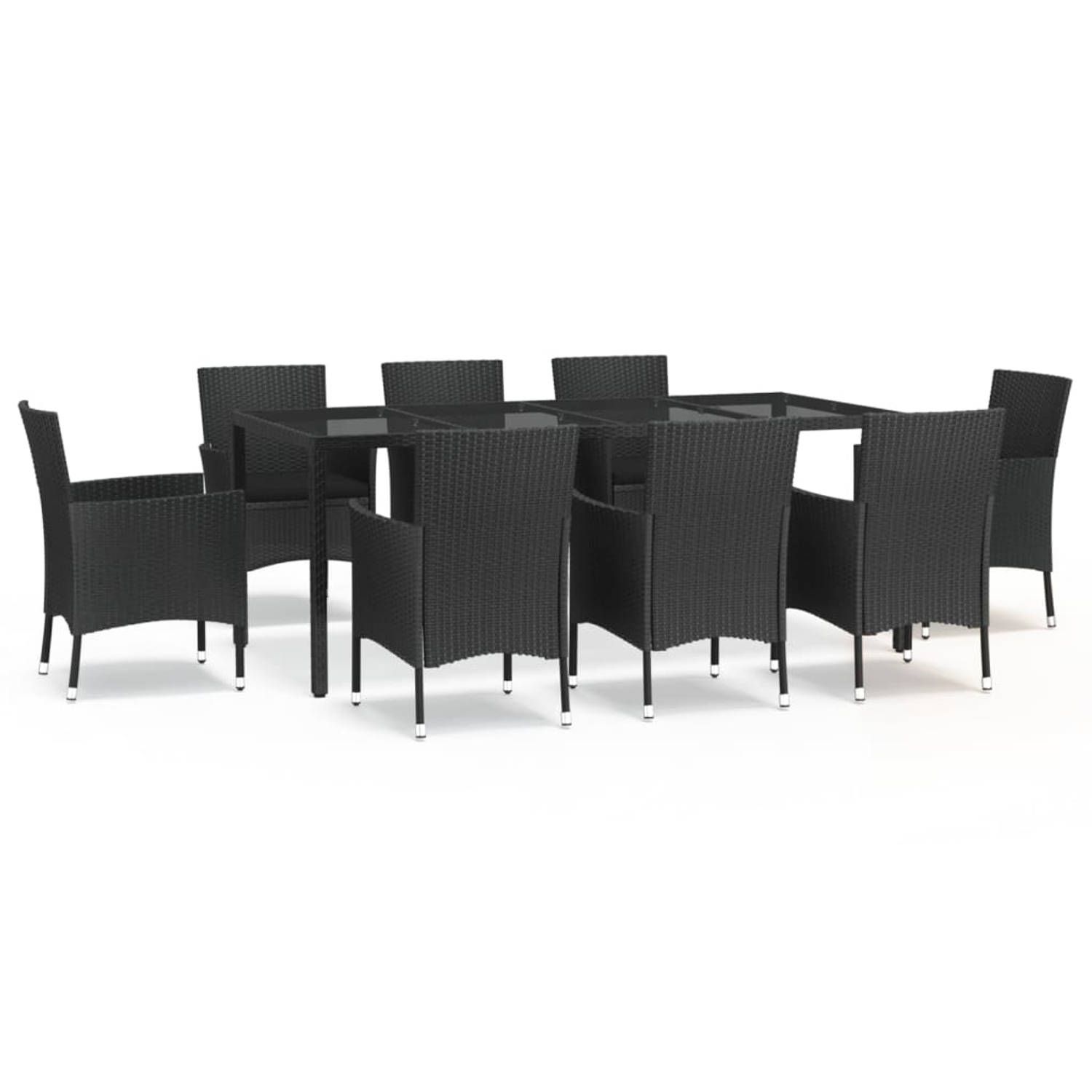 INFIORI 9-delige Tuinset poly rattan zwart