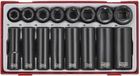 Teng Tools Jeu d'embouts à choc courts et longs TT1 plateau 1/2 13- 24mm 16 pièces TT9116N
