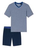 Schiesser Heren pyjama kort V-hals - Nightwear set, royal, 56