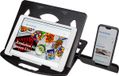 Support pour ordinateur portable ou tablette 28 cm modèle de voyage/camping/nomade en plastique avec support de téléphone