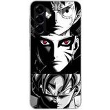 Maniacase Etui Voor Samsung Galaxy A26 Sangoku Naruto Luffy uit een stuk Dragon Ball Z zwart-wit achtergrond, anime manga
