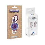 MUTTO Auto-oplader USB, [Dual QC3.0] 5 V/2 A + USB-datakabel - Lightning Fleurs