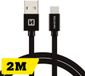 Swissten câble USB-C vers USB-A - Extra Long 2M - Tressé - Câble de charge rapide et câble de données - Noir