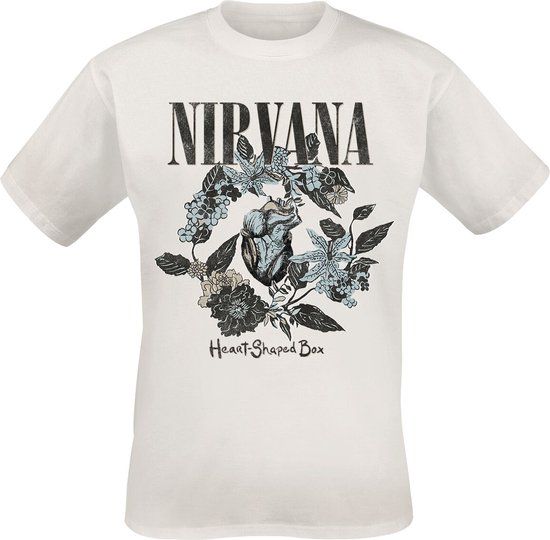 Nirvana Heart Shape Box Heren T-shirt - wit - 3XL