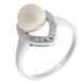 Orphelia Damesring 925 zilver gerhodineerd parel wit briljant geslepen zirkonia ZR-7115