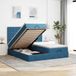 Maison Exclusive - Cadre de lit ottoman avec matelas bleu foncé, 160x200 cm, velours