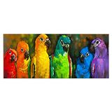 Homemania Afbeelding papegaaien dieren, voor woonkamer, slaapkamer, meerkleurig, 70 x 3 x 100 cm, HM20KNV70 x 100 – 9, polyester, hout