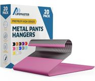 Lifemaster Metalen broekhanger set - 20 stuks elegante antislip kast ruimtebesparende hanger set voor broeken, broeken, dekens en jeans met open einde slank ontwerp - roze
