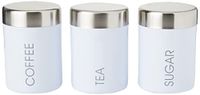 Premier Housewares Liberty thee-, koffie- en suikerbussen, incrementele hoogtes, staphoogtes - set van 3, lichtblauw