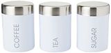 Premier Housewares Liberty thee-, koffie- en suikerbussen, incrementele hoogtes, staphoogtes - set van 3, lichtblauw