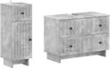 vidaXL - 2-delige - Badkamerkast - Set - EDE - Betongrijs - Bewerkt - hout