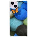 Apple iPhone 15 Papillon galet bleu Verstevigd hoesje met sublimatie bedrukking