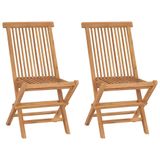 VidaXL Tuinstoel Terras Teak 2 stuks