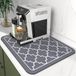 Tapis égouttoir - Séchage rapide, super absorbant et antidérapant - Pour machine à café, cuisine et salle de bain - Gris à carreaux, 60x40 cm