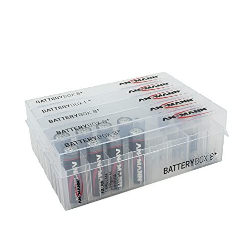 Ansmann Premium accubox voor 4 Mignon AA of Micro AAA batterijen en batterijen – bewaardoos ter bescherming en transport 8-delige accubox. 5 Stuk transparant