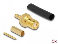 Delock RP-SMA jack for crimping RG-174 / RG-316 with matching shrink tube
