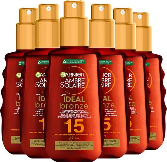 Garnier Ambre Solaire Zonneolie SPF 15 - 6 x 150 ml - Voordeelverpakking