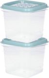 Hega Hogar Boîtes de conservation - set 2x pièces - 0.7 litre - transparent/vert
