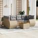 Maison Exclusive - Ensemble de jardin, 7 pièces, avec coussins, beige, en polyrotin