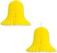 Bellatio Decorations 2x Gele decoratie klokken/kerstklokken lampionnen 30 cm - feestversiering/kerstversiering