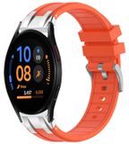 Wigento Samsung Galaxy Watch FE 40mm Silicone Watch Band with Quick Release, Silver Buckle, Replacement, Orange