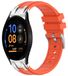 Wigento Samsung Galaxy Watch FE 40mm Silicone Watch Band with Quick Release, Silver Buckle, Replacement, Orange