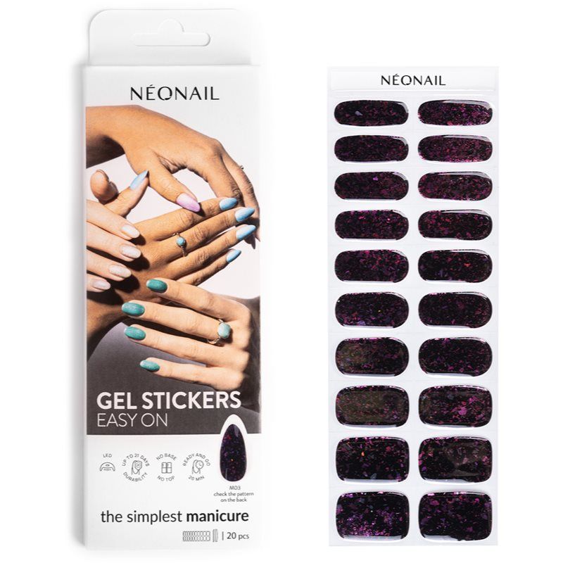 NEONAIL UV Gel Stickers Easy On M03 Glitter
