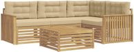 vidaXL - Buiten - bank - set - 5 - st - Wit - en - Beige - Polyester